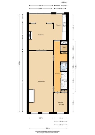 Floorplan - Bergweg 129a, 3037 EE Rotterdam